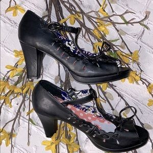 Bettie Page Peep Toe Heels